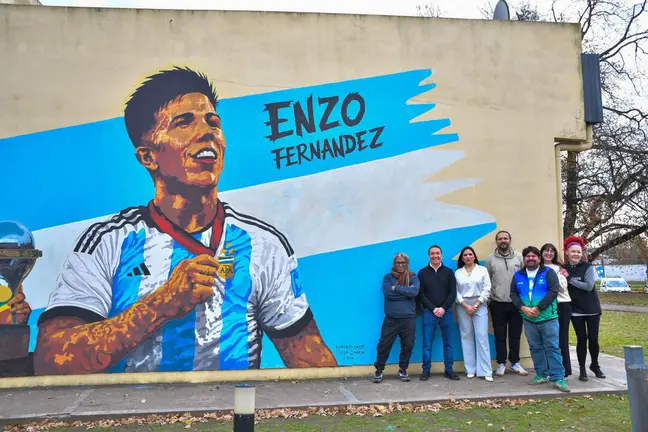 mural de Enzo Fernández en La Patriada Varela