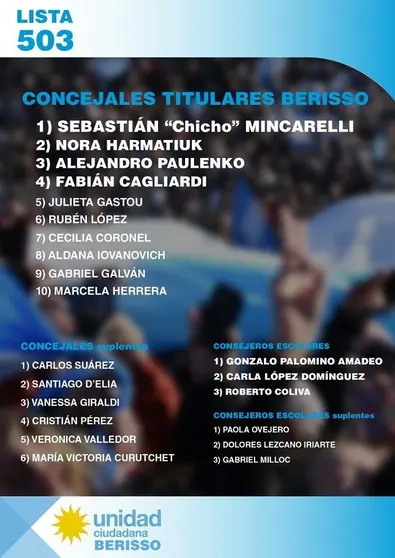 Lista UC Berisso 700
