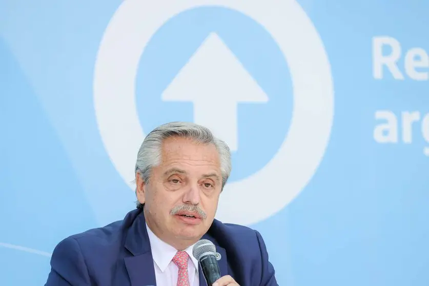 09-03-2021 Buenos Aires: El presidente Alberto Fern&aacute;ndez destac&oacute; hoy el acuerdo alcanzado con los distintos sectores de la industria automotriz y dijo que "es el primer caso para entender c&oacute;mo queremos construir la Argentina que viene".
Foto: Presidencia/aa