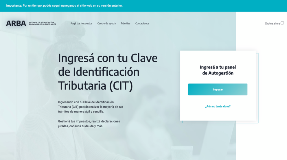 arba nuevo sitio web tramites
