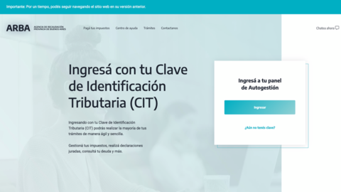 arba nuevo sitio web tramites
