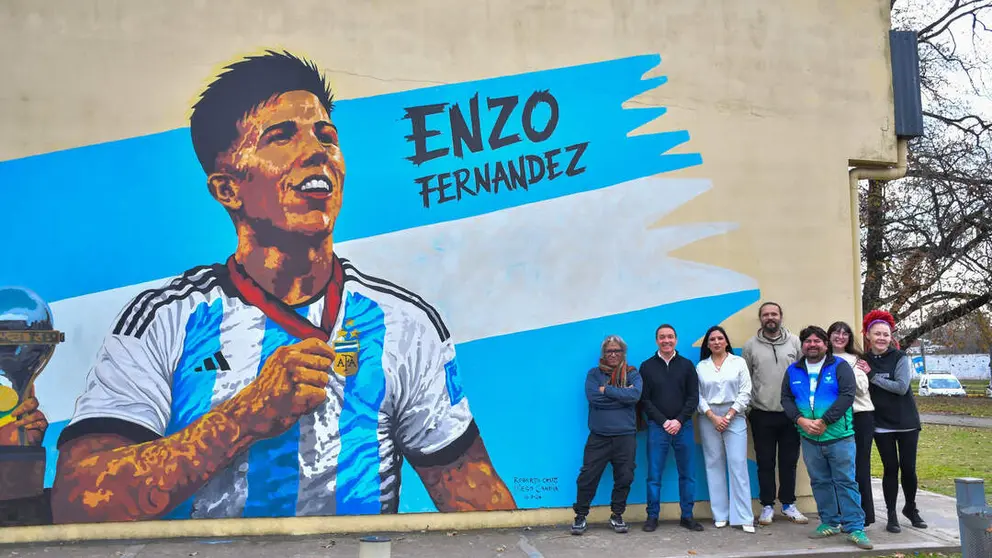 mural de Enzo Fernández en La Patriada Varela