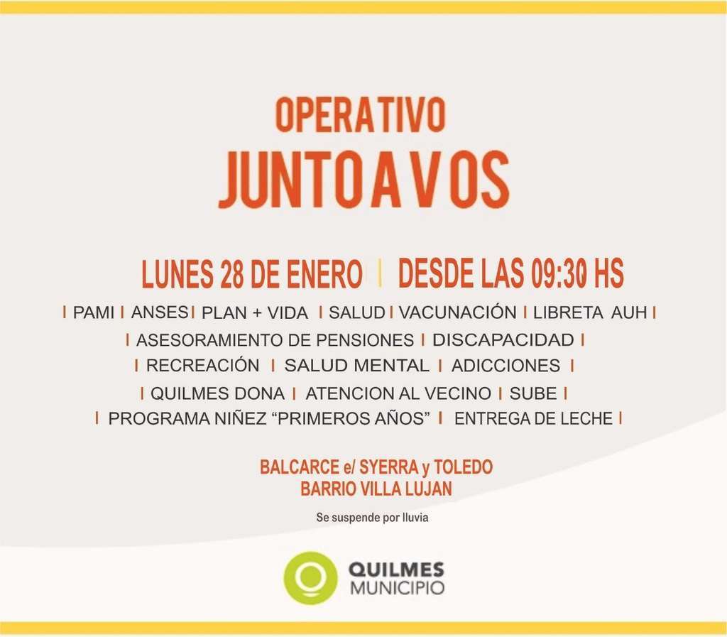 EL OPERATIVO “JUNTO A VOS” LLEGA AL BARRIO VILLA LUJAN