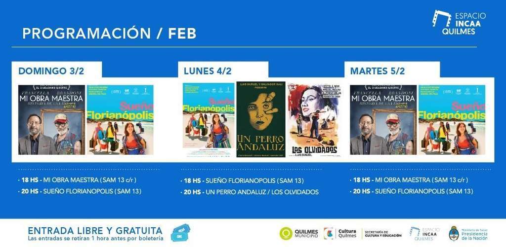 EL ESPACIO INCAA QUILMES ABRE LA TEMPORADA 2019 CON UNA GRAN OFERTA CINEMATOGRÁFICA