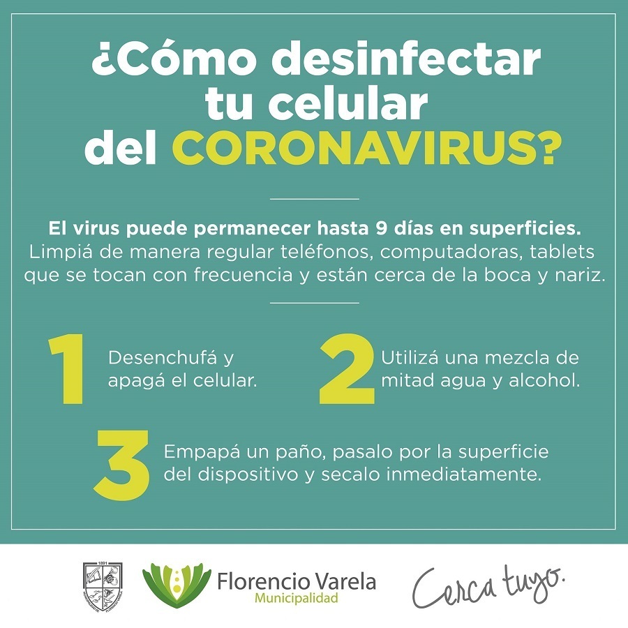 Flyer desinfección del celular