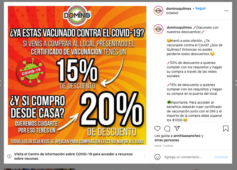 quilmes domino covid certificado