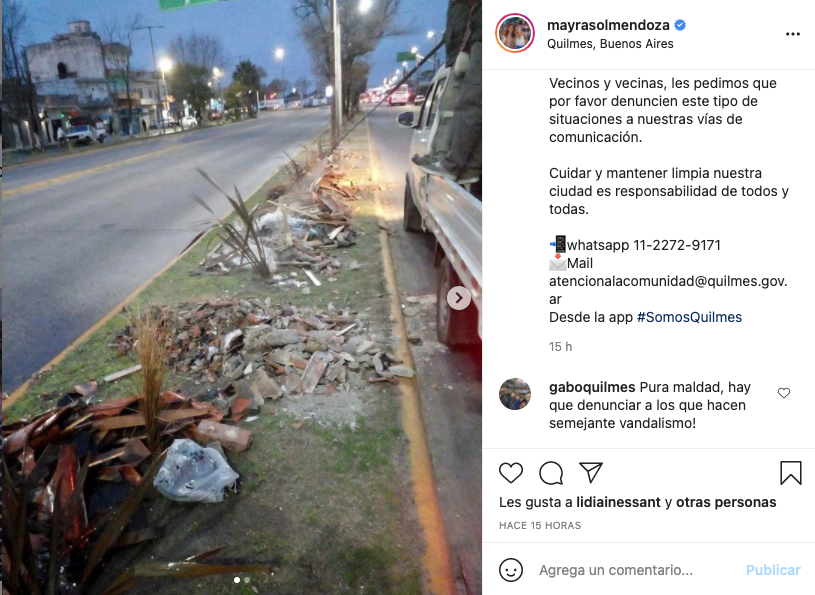 mayra mendoza vecinos queja