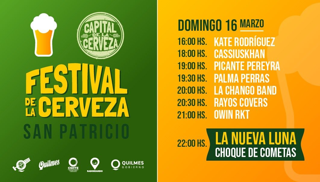 EL MUNICIPIO INVITA A UN NUEVO “FESTIVAL CERVECERO, EDICIÓN SAN PATRICIO” EN EL PARQUE LINEAL DON BOSCO 2025-2