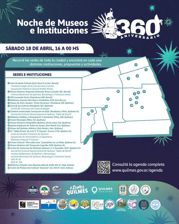 ESTE SÁBADO LLEGA UNA NUEVA EDICIÓN DE LA NOCHE DE LOS MUSEOS E INSTITUCIONES “QUILMES 360” 1